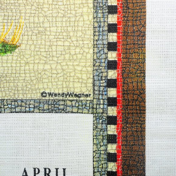 Vintage 2002 Country Proud Dancing Rooster Calendar Towel Cottagecore Farmcore - Picture 6 of 7